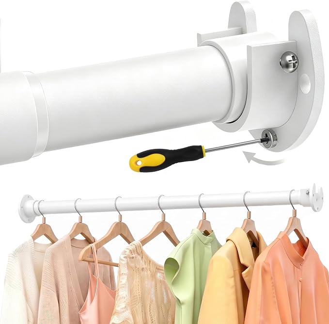 17 to 84 Inch Closet Rods for Hanging Clothes by Besslly