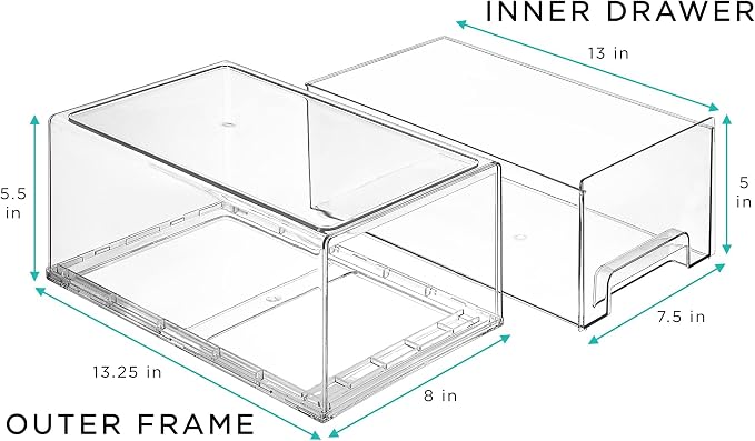 Sorbus Plastic Storage Bins Stackable Clear Pantry Organizer Box Bin - Image 4