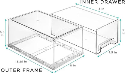 Sorbus Plastic Storage Bins Stackable Clear Pantry Organizer Box Bin - Image 4