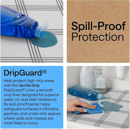 GORILLA GRIP DripGuard Shelf Liner, Non-Adhesive Drawer and Kitchen Cabinet - Image 3
