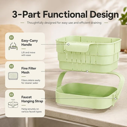 Foldable Hanging Kitchen Sink Drain, Space-Saving Hanging Sink Strainer and - Image 7