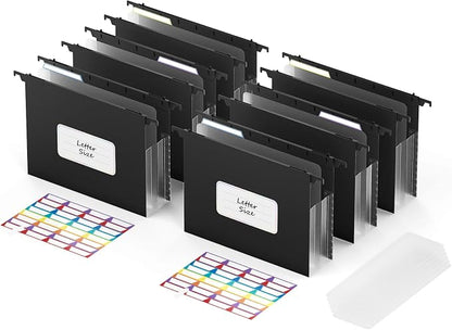 ABC life Plastic Expanding Hanging File Folders, Reinforced 3.15" Hanging by ABClife