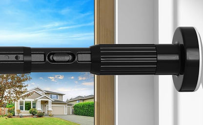 Black Tension Curtain Rod 41-126 In, Outdoor Curtain Rod | No Drilling by ZipGloTensionRod
