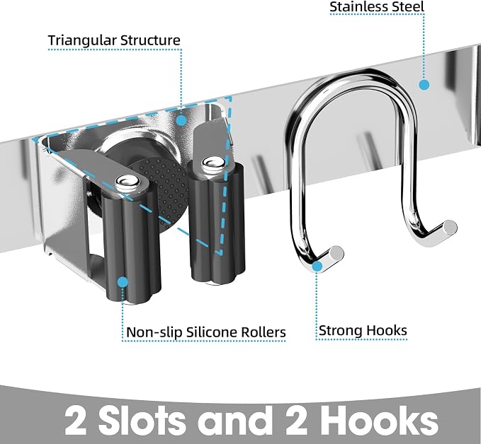 Broom Holder Wall Mount, Broom Hanger - Image 5