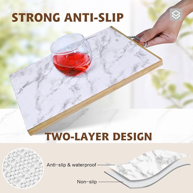 Shelf Liners for Kitchen Cabinets 17in x 30FT, Non Adhesive Drawer Liner Marble - Image 2