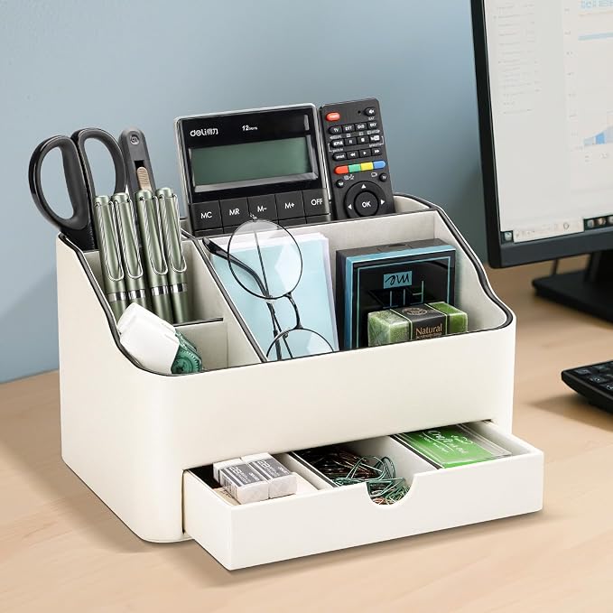 KINGFOM Desk Organizer with Drawer, Desk Organizer and Accessories 5 - Image 4