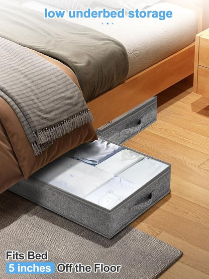 punemi 5 Inches High Low Profile Under Bed Storage Containers，No-Structure - Image 5