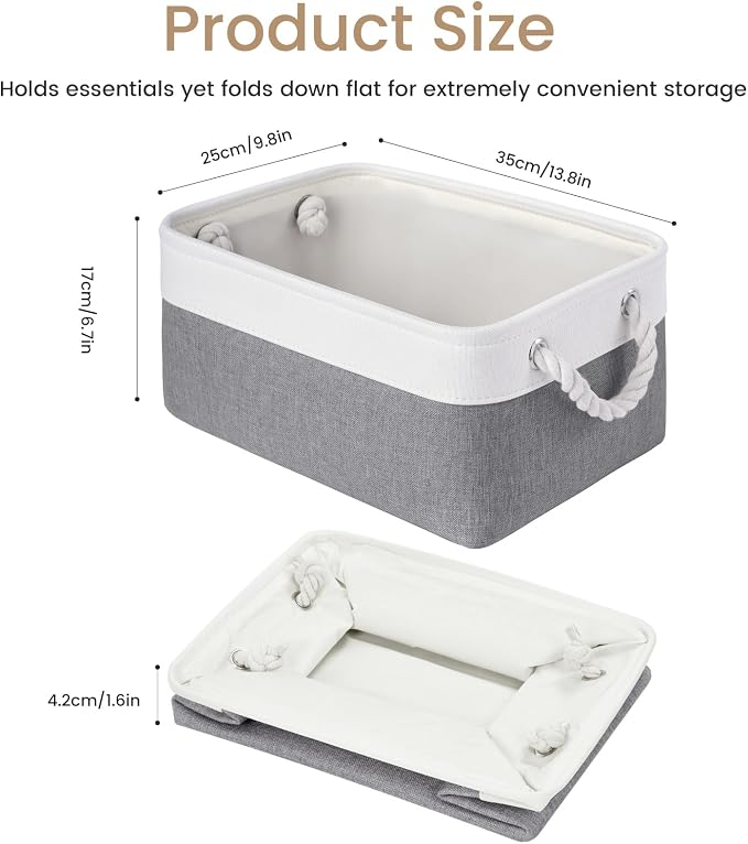 13.8x9.8x6.7 Inch Fabric Small Storage Bins - Image 4