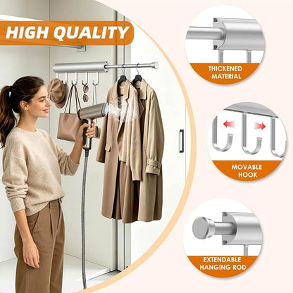 Valet Rod Closet Pull Out 12In Heavy Duty Wardrobe Organizer Silver 1 PCS | - Image 4