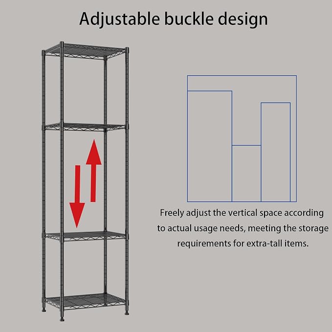 REGILLER 6 Wire Shelving Steel Storage Rack Adjustable Unit Shelves - Image 6