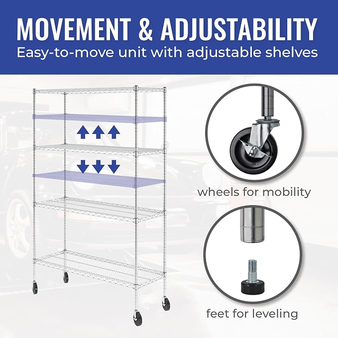 SafeRacks - NSF Certified Storage Shelves, Heavy Duty Steel Wire Unit - Image 5