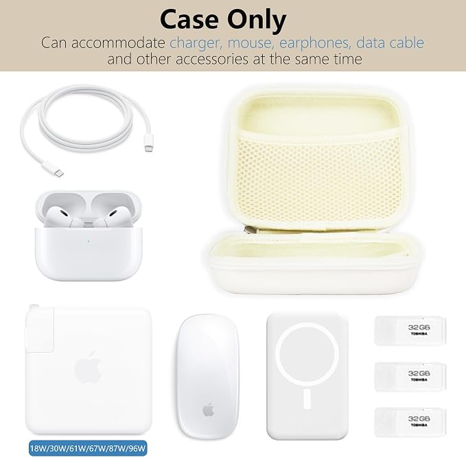Charger Case for Macbook, Portable Tech Electronic Organizer Bag, Small Travel - Image 3