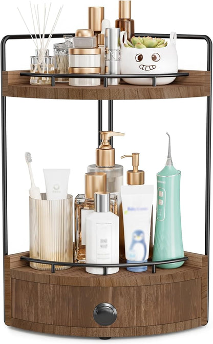 2-Tier Corner Bathroom Counter Organizer by Unknown