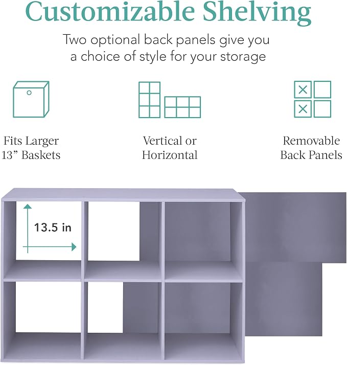 Best Choice Products Kids Bookcase 6-Cube Storage Organizer, 13.5in Shelf - Image 3