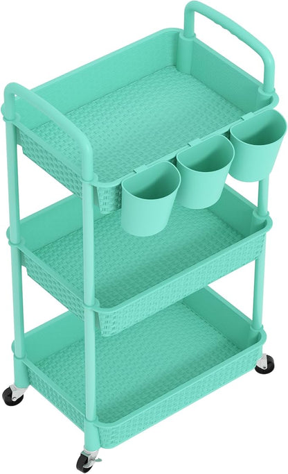 MOYIPIN 3-Tier Plastic Rolling Utility Cart - Image 9