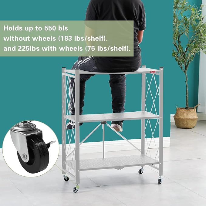 DEANIC 3 Tier Foldable Storage Shelves - Image 4
