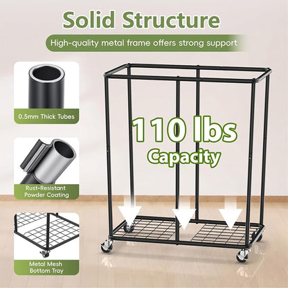 Laundry Hamper with Wheels and Lid, 225L Heavy Duty Rolling Laundry Basket - Image 4