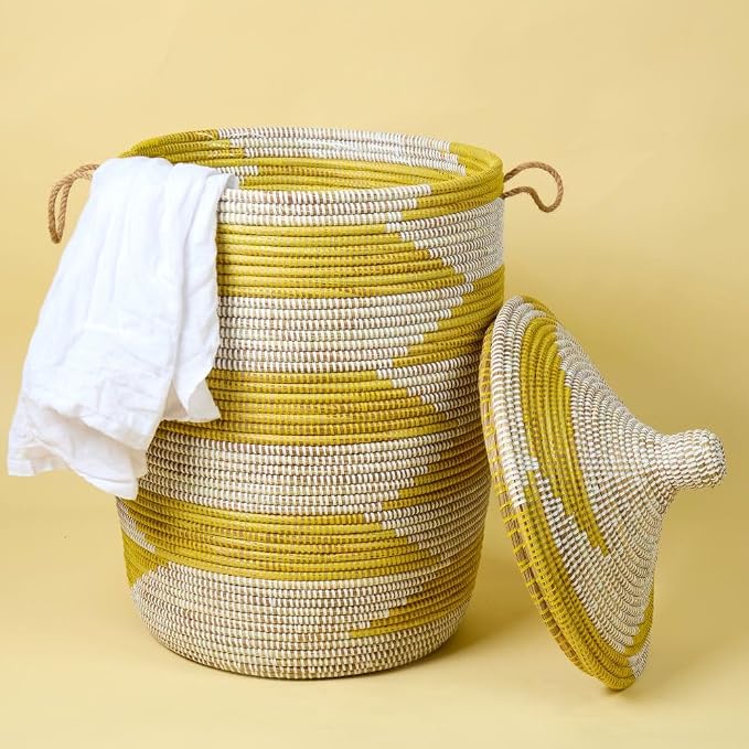 Tall Large Decorative Wicker Storage Basket by Senegalo