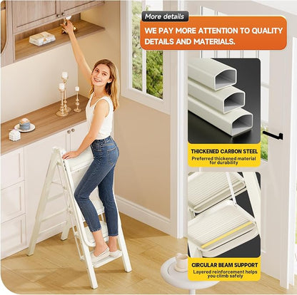 Multi-Functional 5 Step Ladder Used as Clothes Drying Rack, Sturdy Carbon Steel - Image 4