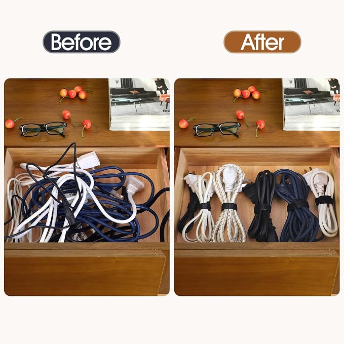 200PCS Reusable Cable Ties Wire Ties Cord Organizer Cable Organizer Adjustable - Image 5
