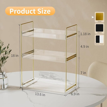Bathroom Countertop Organizer, 3 Tier Acrylic Tray Vanity Counter Skincare - Image 2