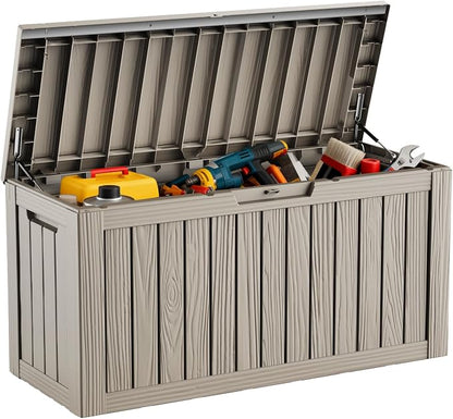 DRATO 80 Gallon Large Deck Box, Outdoor Storage Box by DRATOprovidesawarmandcozy