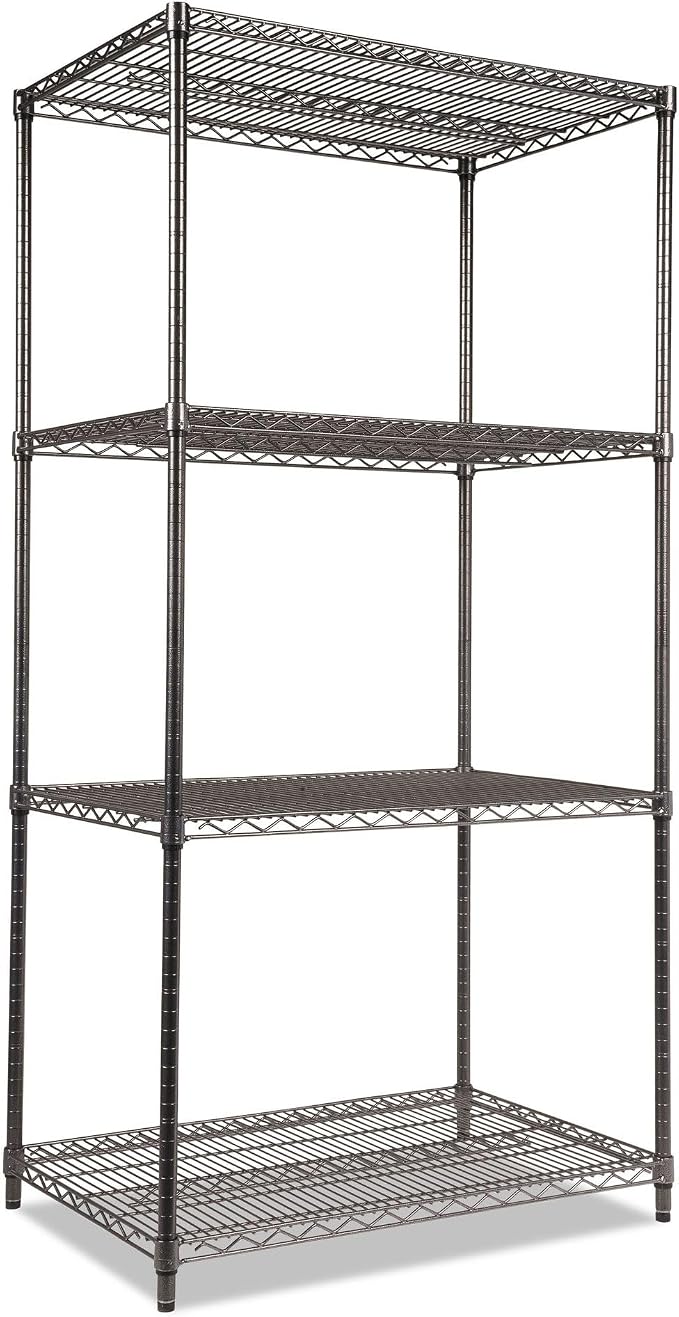 Alera Wire Shelving Starter Kit, Four-Shelf, 36w X 24d X 72h by Alera