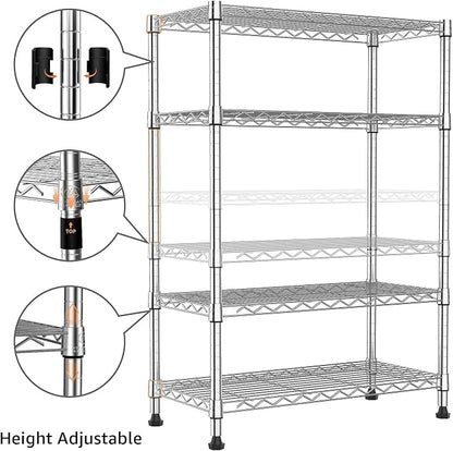 Xcity Storage Shelves, 4 Tier Heavy Duty Metal Shelving Unit, 1600 LBS - Image 4