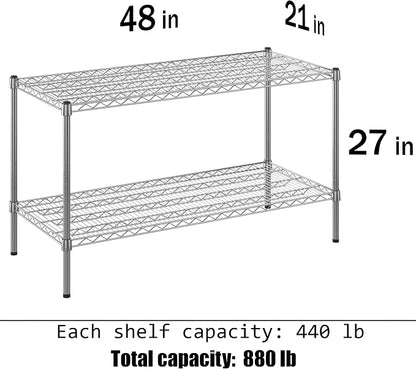 21" Deep x 48" Wide x 27" Height Wire Shelving Kit | 2-Tier | NSF Commercial - Image 3