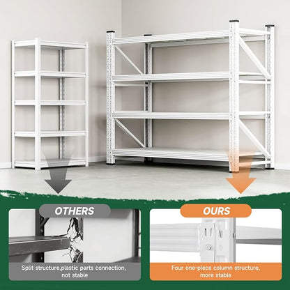 Letaya 3000LBS Storage Shelves Heavy Duty, 4 Tier Adjustable Utility Rack Shelf - Image 8