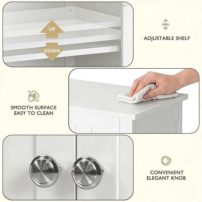 ZENY Bathroom Floor Storage Cabinet - Image 8
