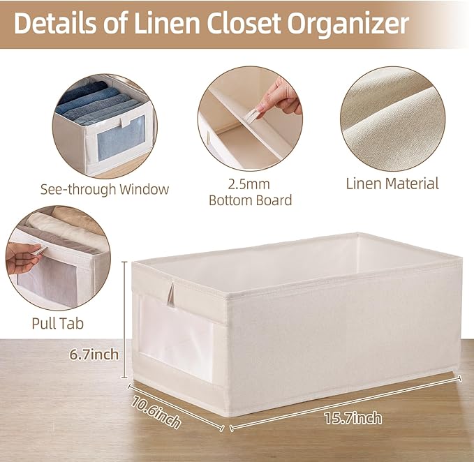 Linen Closet Organizers And Storage, 10 Pack Closet Storage Bins Linen Closet - Image 2
