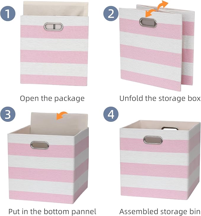 13x13x13 Storage Cube Bins, Foldable Storage Cubes Cubby Baskets Organizer - Image 4