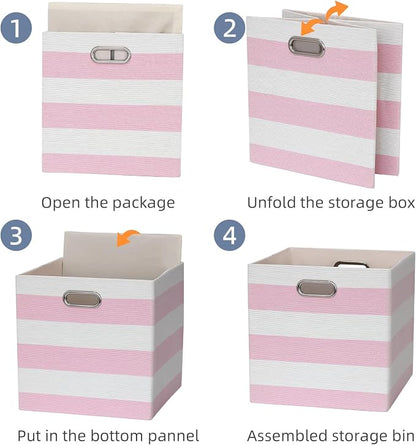 13x13x13 Storage Cube Bins, Foldable Storage Cubes Cubby Baskets Organizer - Image 4