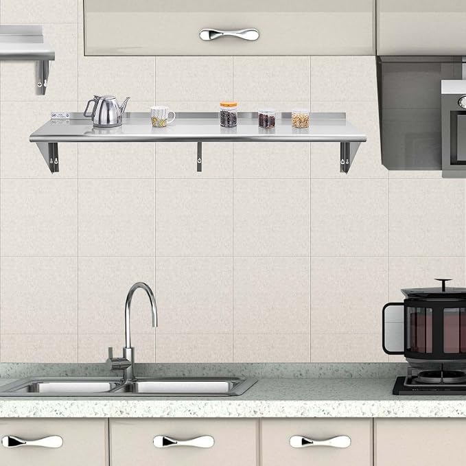 Hally Stainless Steel Shelf 14 x 60 Inches, 400 lb, Commercial Wall Mount - Image 6