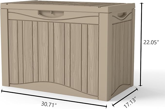 TARKARI 50 Gallon Lockable Resin Deck Box, Waterproof & UV-Resistant Outdoor - Image 3