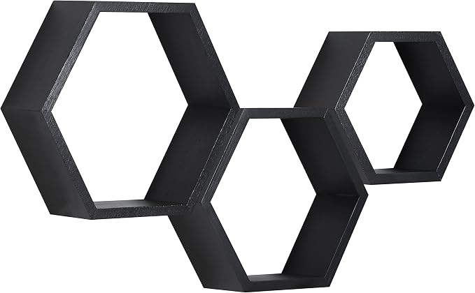 Hexagon Shelves, Floating Wall Shelf, Honeycomb Octagon Cube Shelves Wood | by PHOENANCEE