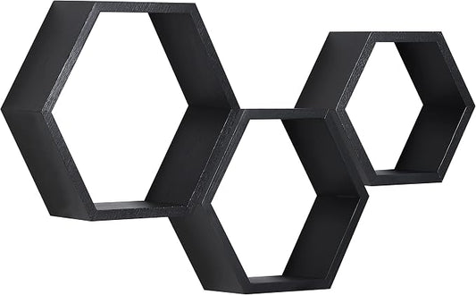 Hexagon Shelves, Floating Wall Shelf, Honeycomb Octagon Cube Shelves Wood | by PHOENANCEE