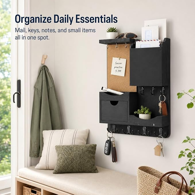 Key Holder Wall Mount, Mail Organizer Key Holder - Image 8