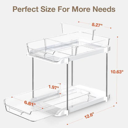 Delamu 2-Tier Multi-Purpose Bathroom Under Sink Organizers and Storage - Image 2