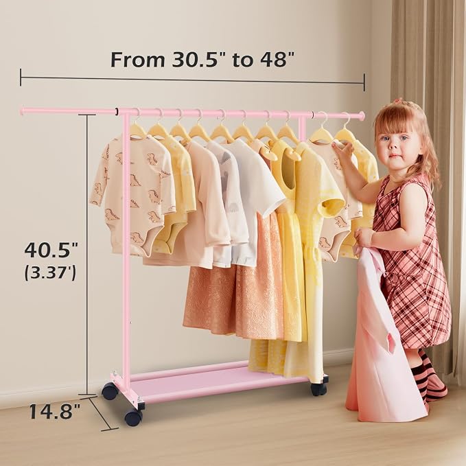 MISSLO Small Garment Racks for Hanging Clothes Rack Mini Kids Clothing Rack - Image 2