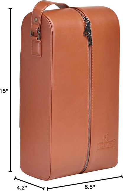 POUR & GARNISH Bourbon, Whiskey & Wine Double Bottle Travel Bag – Vegan Leather - Image 10