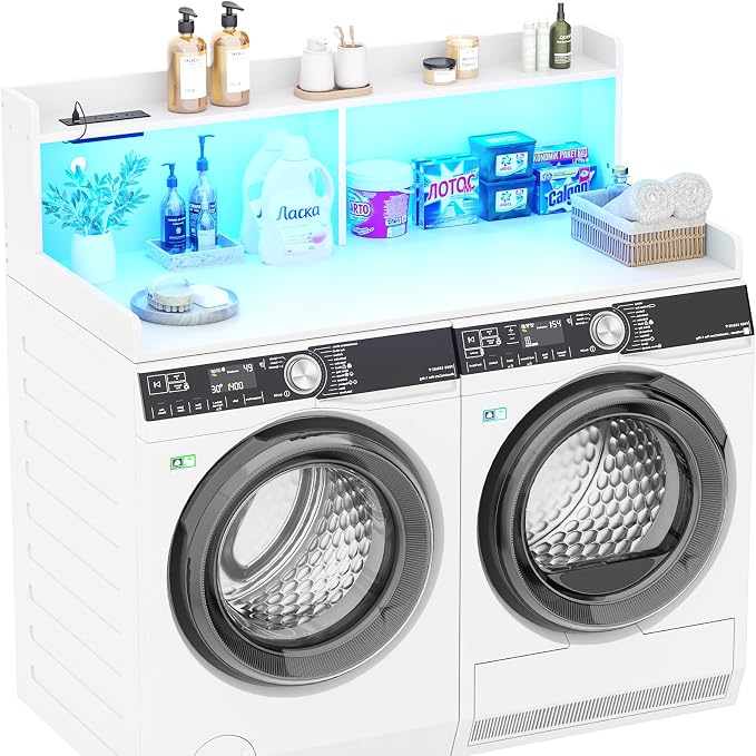Aheaplus Washer and Dryer Countertop, 2-Tier Laundry Countertop Cover by Aheaplus