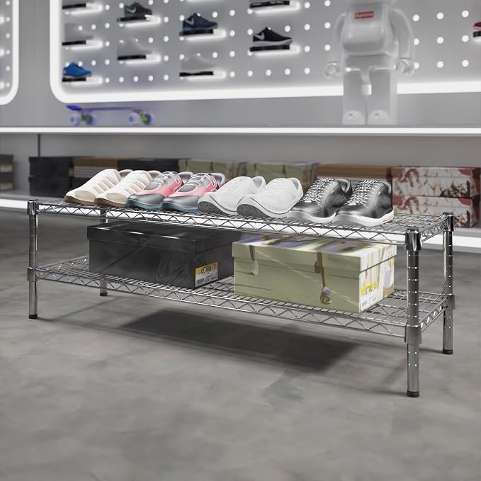 14" Deep x 48" Wide x 14" Height Wire Shelving Kit | 2-Tier | NSF Commercial - Image 2