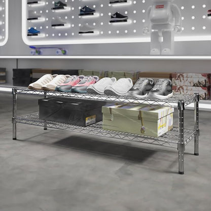 14" Deep x 48" Wide x 14" Height Wire Shelving Kit | 2-Tier | NSF Commercial - Image 2