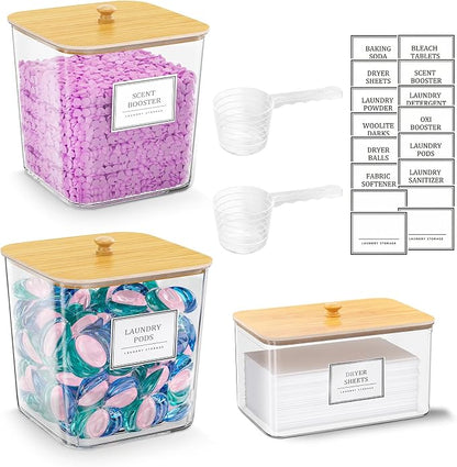 2+1 Pack Laundry Pods Container, Laundry Room Organization Containers by Unknown