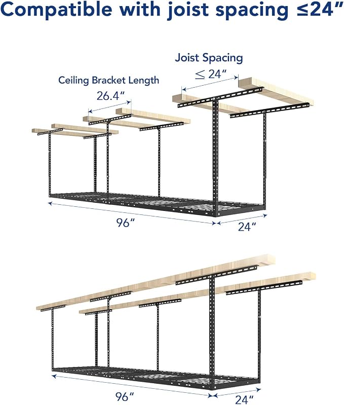 FLEXIMOUNTS 2x8 Garage Storage Rack, Adjustable Overhead Storage Organization - Image 2