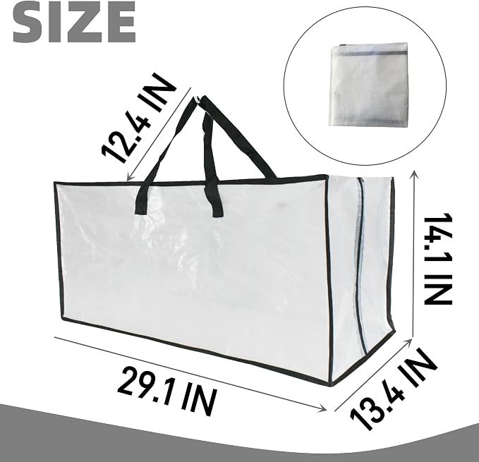 Heavy Duty Moving Bags, Extra Large Clear Storage Bags - Image 2