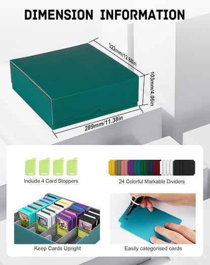 ZLCA Card Storage Box for MTG PTCG, Commander Deck Box Holds 3200+ Cards - Image 2