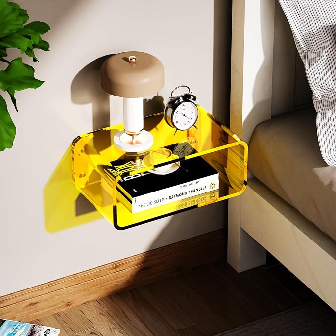 Acrylic Floating Nightstand, Bedside Table, Nightstand Shelf Wall Mounted - Image 9